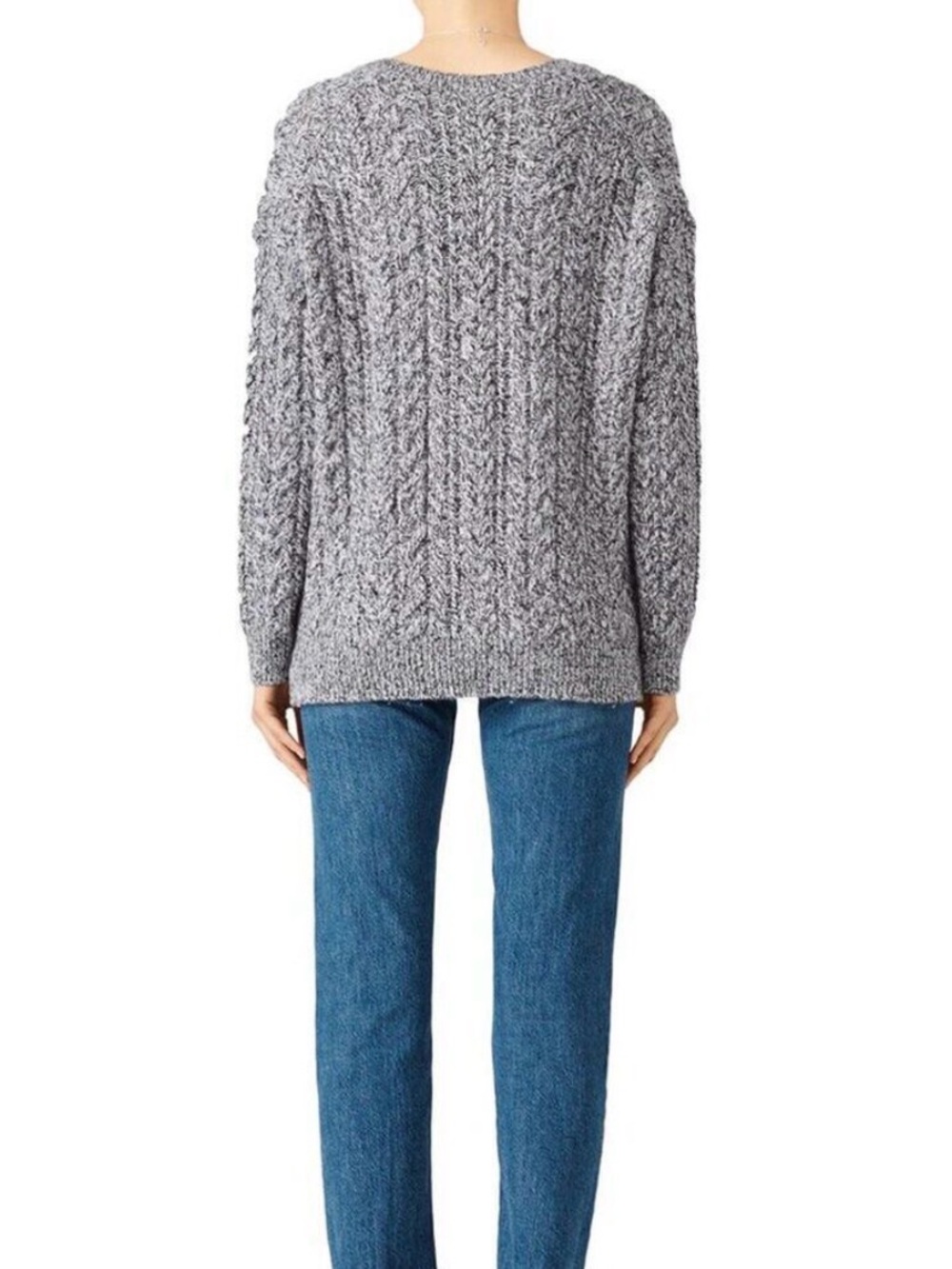 Vince Cable Knit Wool Cashmere Blend Gray V-Neck Sweater Long Sleeve - Picture 3 of 9